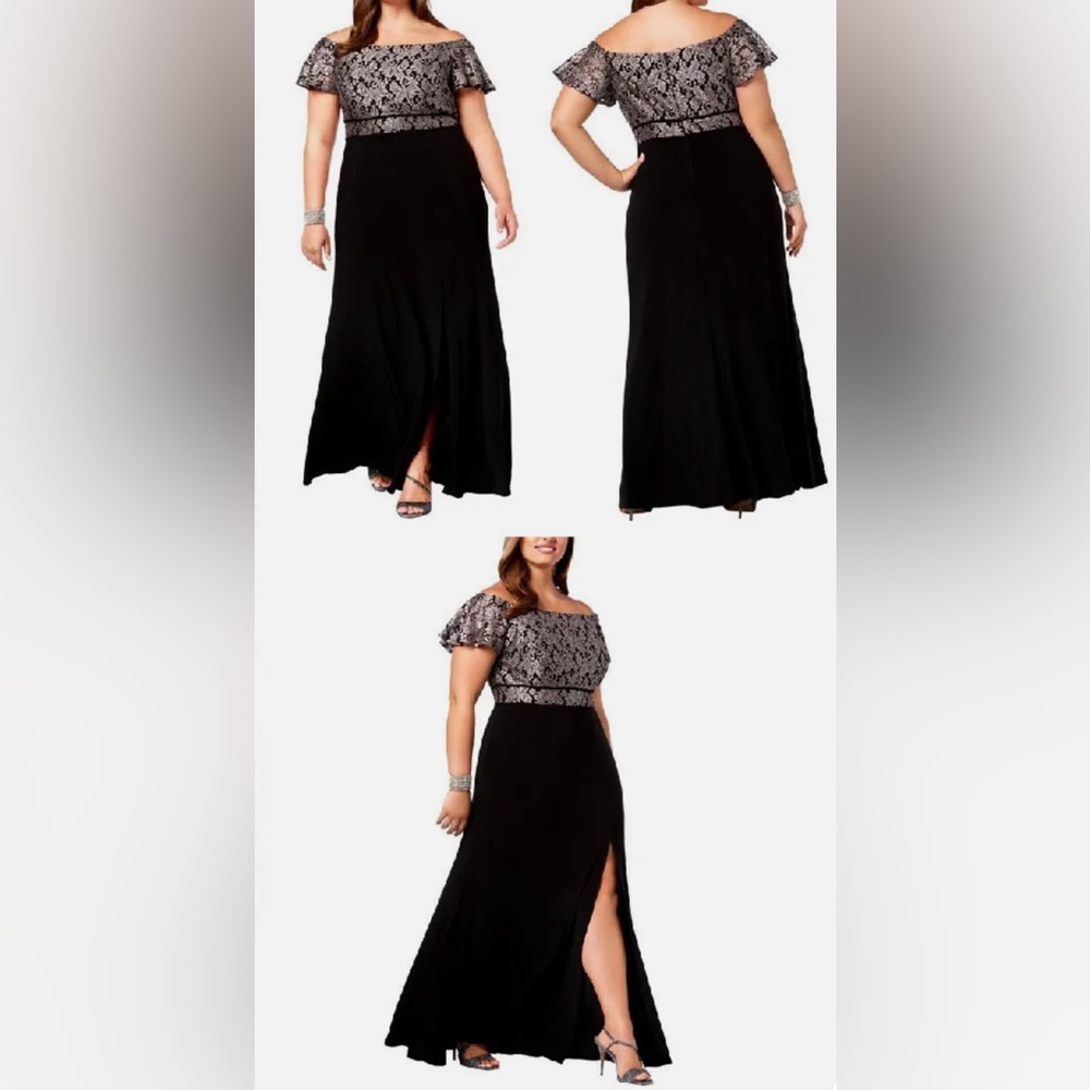 New with tags (NWT) Nightway black event dress with lace and glitter